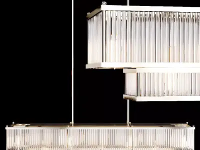 Restoration Hardware MARAIS LINEAR CHANDELIER 48 Nickel 3D model