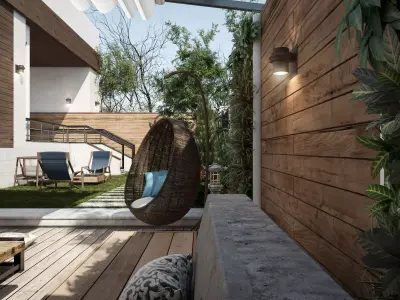 Villa garden landscape - 3D model 3D model