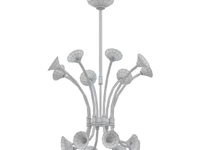 20xMAX chandelier with clear glass and metal 3D model