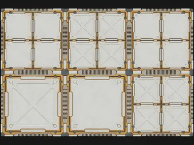 Sci-fi style interior ground deck high model PBR 3D model