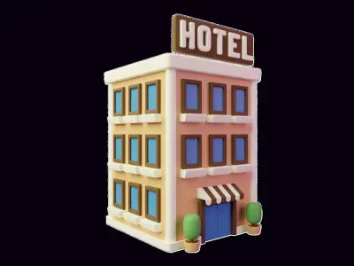 Hotel 3D Illustration 3D model