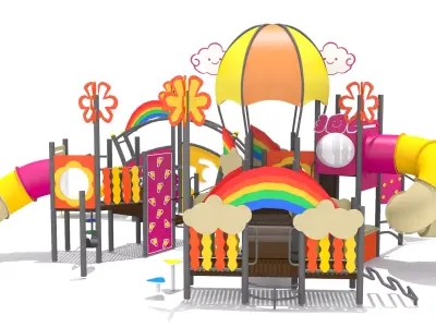 Rainbow Playground Low-poly 3D model
