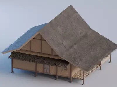 Traditional Houses - Rumah Baduy Low-poly 3D model