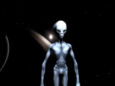 Alien Grey - Classic Roswell Extraterrestrial Low-poly 3D model