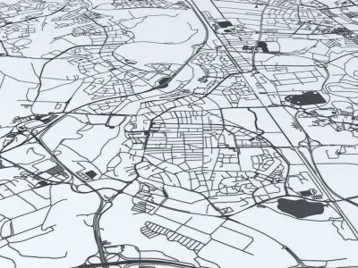 Strasbourg Road Network and Streets 3D model