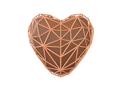 Stylish Heart V4 016 Low-poly 3D model