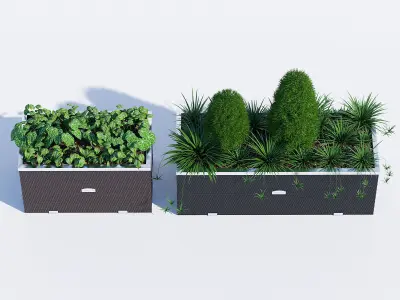 Polyrattan planter one 3D model