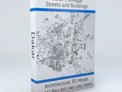 Dakar Streets and Buildings 3D model