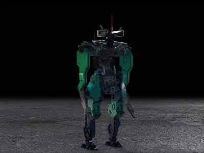 Modular Post-Apocalyptic Battle Mech Scifi android mech  3D model