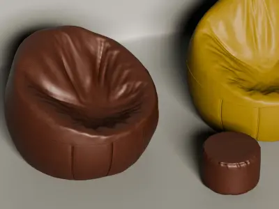 Bean Bags with Footer 3D model