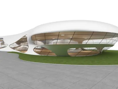 VR art Gallery 11 organic shape 3D model