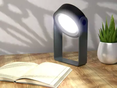 Modern Minimalist Spotlight Desk Lamp 3D Asset 3D model