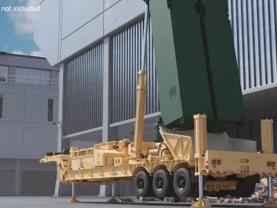  Surface Missile System Two-Tone Paint Deployed Rigged for Maya 