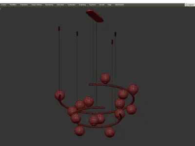 IMERENSE chandelier with balls hanging from it Low-poly 3D model
