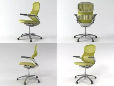 Generation four different office chairs 3D model