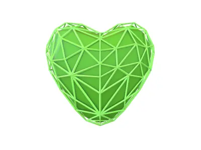 Stylish Heart V4 017 Low-poly 3D model
