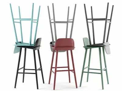 MUUTO Nerd Counter stool and Bar Stool 3D model