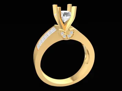 Elegant Solitaire Diamond Ring for Women  2170 3D print model