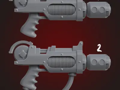 Disintegrator Pistols 4 Sci-Fi STL Pack 3D print model