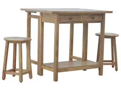 Amalie Breakfast Wood Diner Table ChairSet 3D model