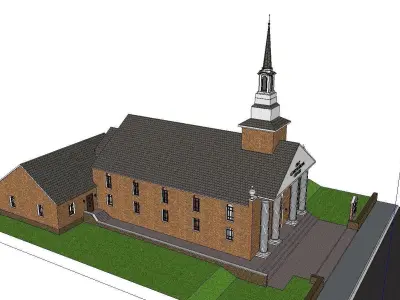 Architecture-Religion-God-Culture-Temple-0104 church with ste... 3D model