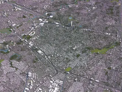 Bekasi - 3D City Model Low-poly 3D model