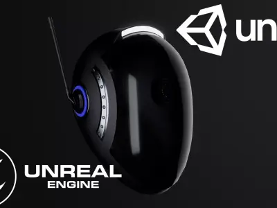 Scifi Helmet Low-poly 3D model