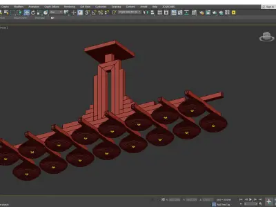 ART DECO CHANDELIER Low-poly 3D model