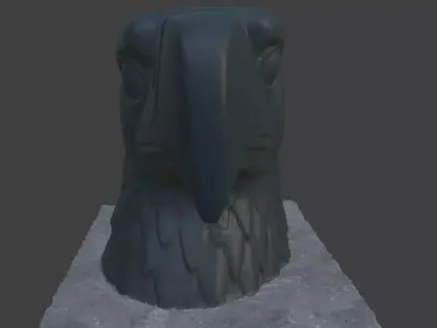 Berlin Tempelhof airport original eagle ww2 head 3D model