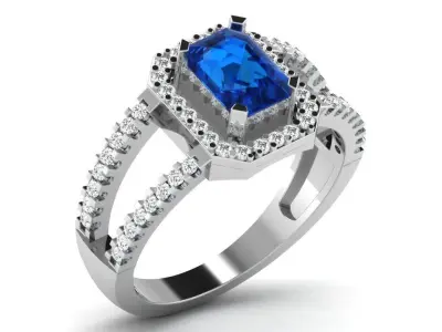 Diamond Ring For Women 3d Print Model 3D print model 38