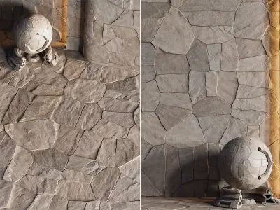 H71 Slate Stone Floor - PBR - 4K Low-poly 3D model