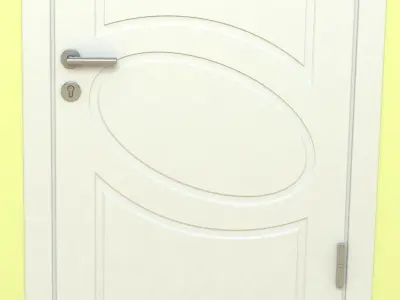 Door-2 door open on wall 3D model