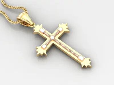 Cross Light Gold 4CP070 3DM STL 3D model