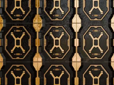 Golden Strips Metal Plate PBR Seamless Texture