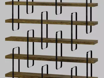 Shelf  Ulivi HARMONY - American walnut shelves 3D model