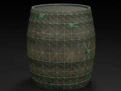 Wooden Barrel - 5 Variations - Game Ready Low-poly 3D model