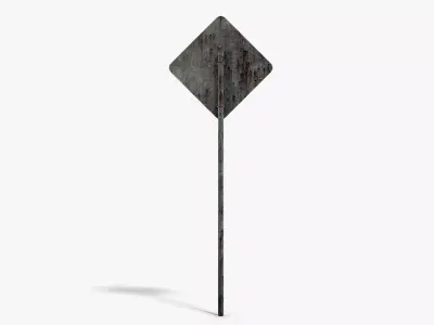 Damaged Two Way Sign Low-poly 3D model