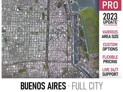 Buenos Aires Low-poly 3D model