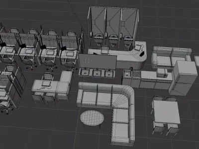 Office MEGA PACK Low-poly 3D model