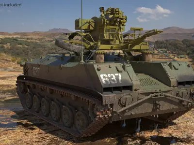  Soviet BTR-ZD Self-Propelled AA Vehicle Green Rigged 