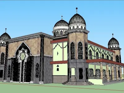 Green mosque 3D model