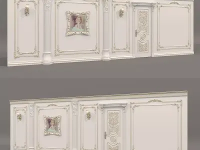 Wall Molding in Classic French style 48 3D model