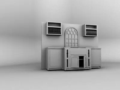 Kitchen 02 Low-poly 3D model