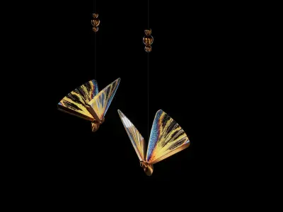 Lights Pendant Butterfly Art Light Low-poly 3D model