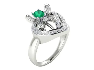  Women Ring Render 3dm STL MTL SLC JCD OBJ FBX Details 3D print model 56