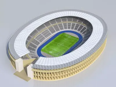 Olympiastadion Berlin Euro 2024 Low-poly 3D model