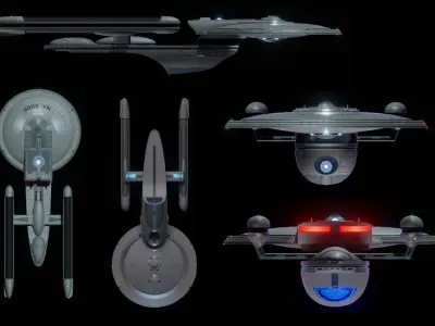 USS Excelsior Replica from Star Trek III Low-poly 3D model