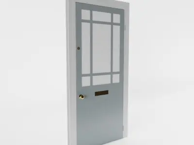 Red Victorian Front Door 3D model