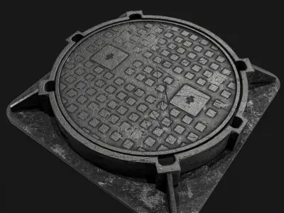 Manhole and Ground Tunnel Low-poly 3D model