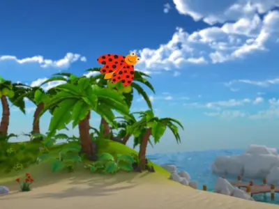 Beach cartoon 3D model